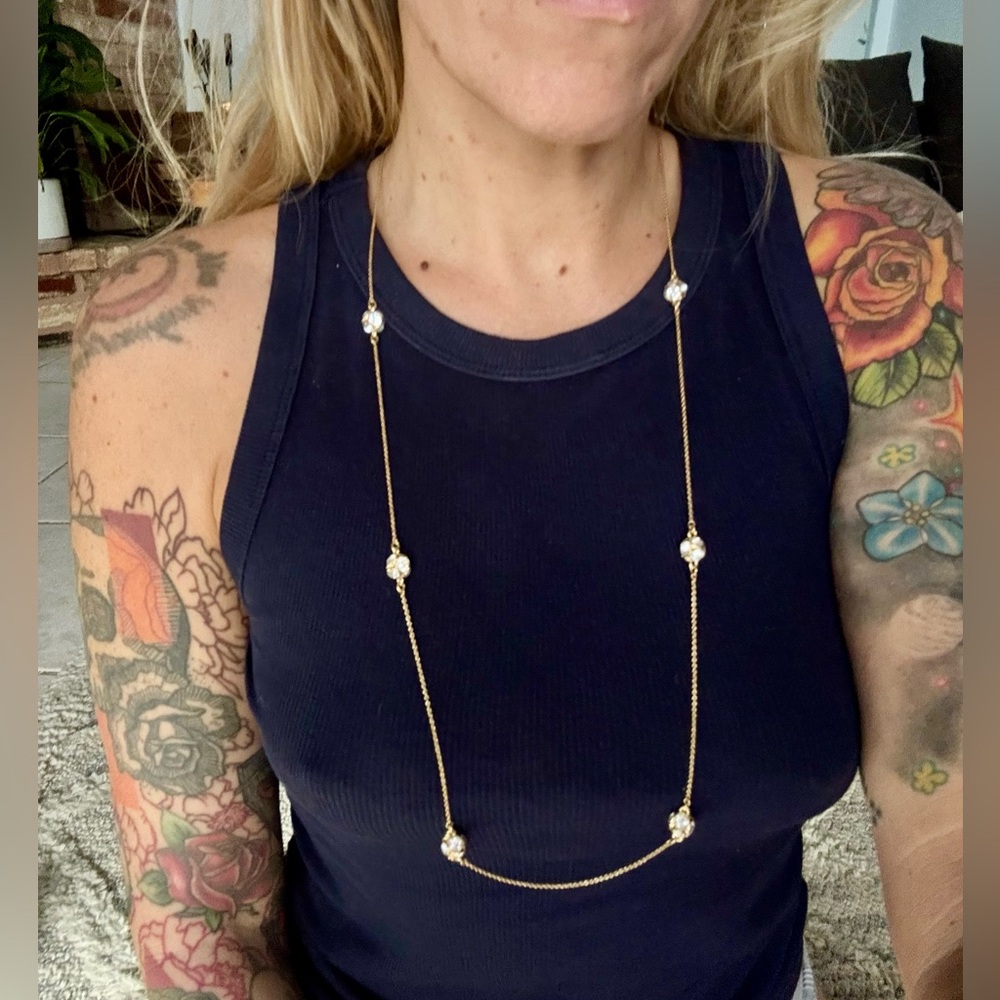 Kate Spade Lady Marmalade Crystal Ball Gold Necklace and Earring Set